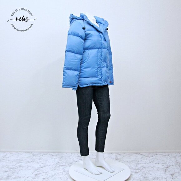 Ralph Lauren Down Feather Puffer Coat with Detachable Hoodie Blue Women XS - Picture 2 of 15